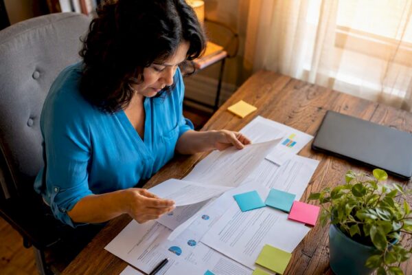 Campaign manager reviewing mental health proposals