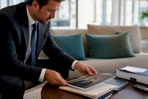 Attorney organizing media interview materials